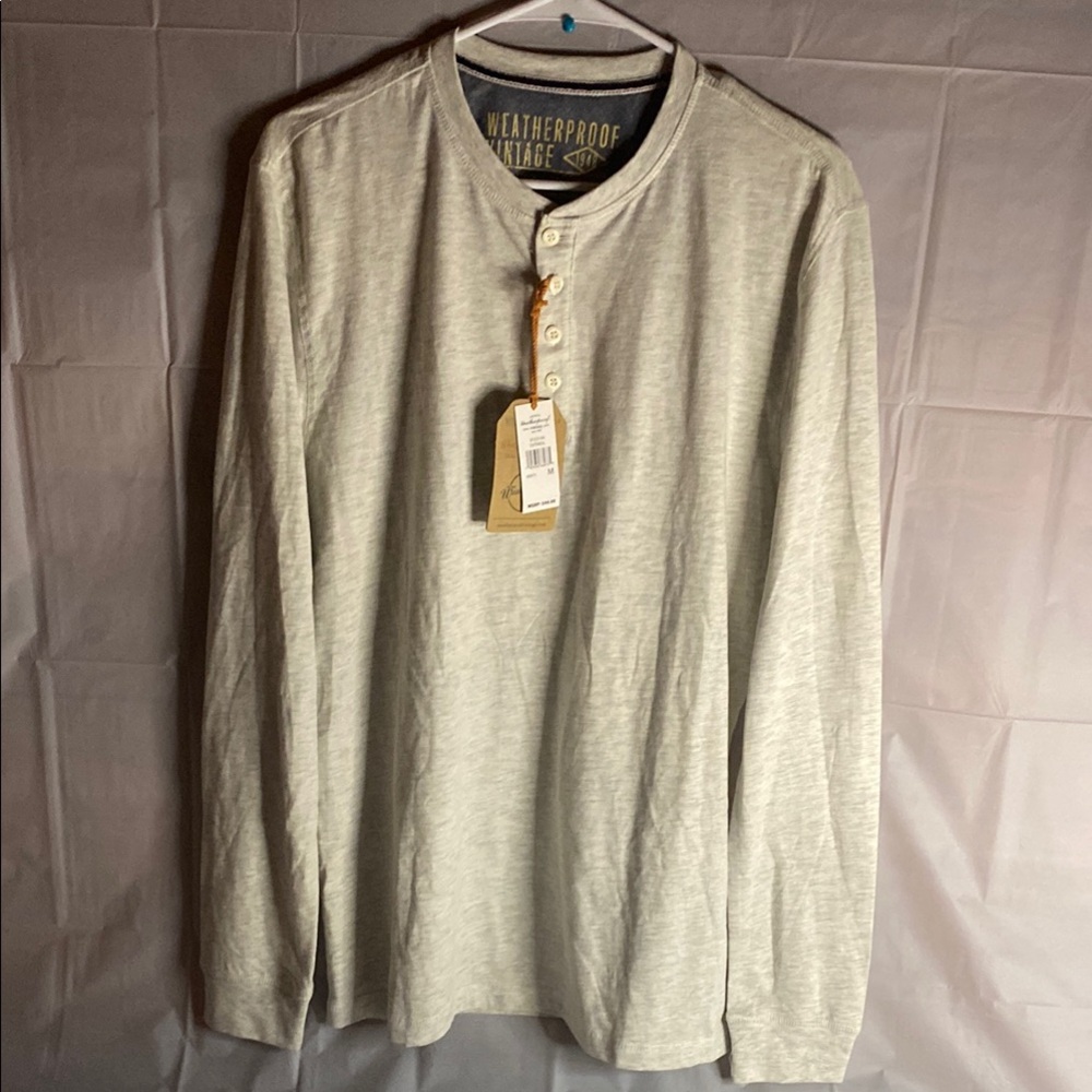 Weatherproof Cream Long Sleeve Tee Soft Cotton Blend